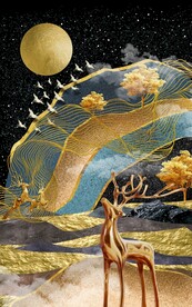 玄关发财鹿金山