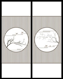 高清分层透明底推拉门打印图