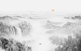 最新意境客厅山水画