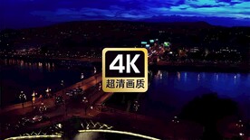 夜晚跨海大桥上的车流美景