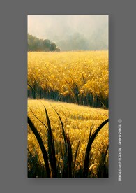 北欧小麦秋色田园风光风景装饰画