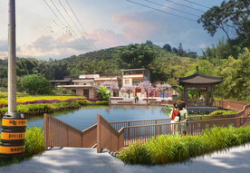 荷花池亲水平台效果图