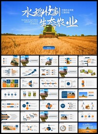 水稻小麦收割机乡村农业PPT