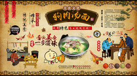 狗肉汤面背景墙