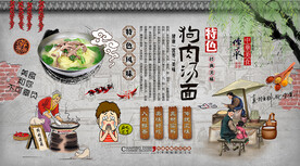 狗肉汤面背景墙