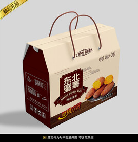 蜜薯包装平面展开图