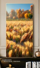 北欧秋色田园风光小麦风景装饰画