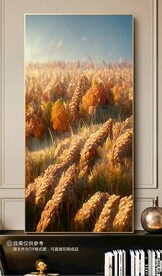 北欧秋色田园风光小麦风景装饰画