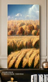 北欧秋色田园风光小麦风景装饰画
