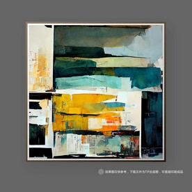 现代风蓝色纹理抽象艺术北欧挂画