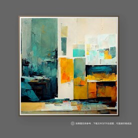 现代风蓝色纹理抽象艺术北欧挂画