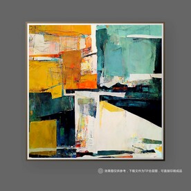 现代风蓝色纹理抽象艺术北欧挂画