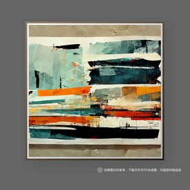 现代北欧艺术色块抽象肌理装饰画