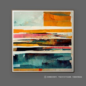 现代北欧艺术色块抽象肌理装饰画
