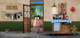 复古怀旧80后90后童年背景墙