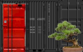 复古怀旧彩色集装箱背景墙壁画