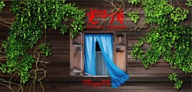 光辉岁月木窗背景墙壁画