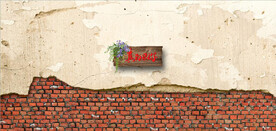 真的爱你斑驳砖墙背景墙壁画