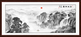 水墨画迎客松