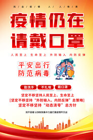 社区戴口罩宣传海报