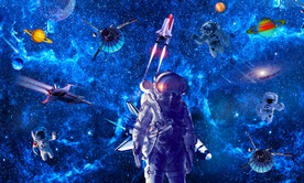 太空宇航员背景墙