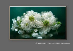 白色唯美抽象立体花朵装饰画