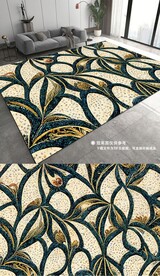复古美式轻奢抽象花纹地垫地毯