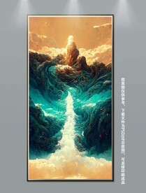 梦幻立体抽象海浪玄关装饰画