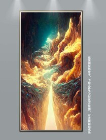 梦幻立体抽象海浪玄关装饰画