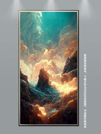 梦幻立体抽象海浪玄关装饰画