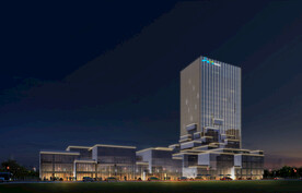 办公楼夜景泛光PSD分层