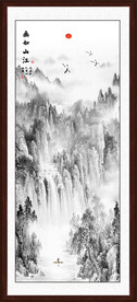 竖幅水墨画