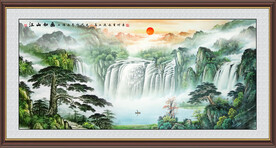 聚宝盆国画山水