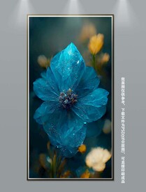 现代立体花朵水晶花玄关装饰画