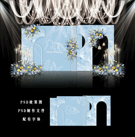 蓝色婚礼效果图