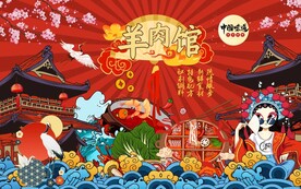 羊肉火锅背景墙图片