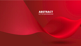 红色曲线波浪线条背景