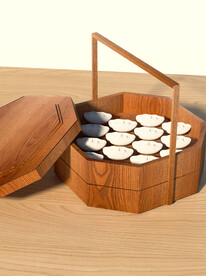 3D模型C4D冬至节气饺子食盒