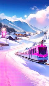 唯美雪景风景画