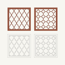正方形窗花格 花窗 中式图案