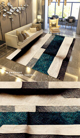 代简约抽象复古艺术地毯地垫