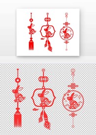 新年兔年如意结元素