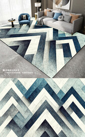 简约现代几何深色创意地毯地垫