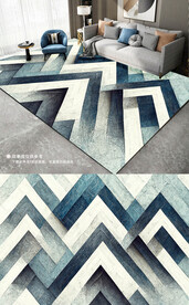 简约现代几何深色创意地毯地垫