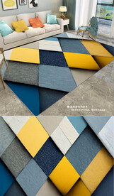 北欧现代艺术几何抽象地毯地垫