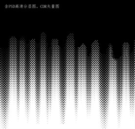 巨幅渐变圆点抽象山水