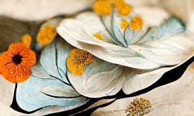 现代北欧抽象植物花卉地毯地垫