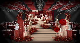 红色婚礼仪式区