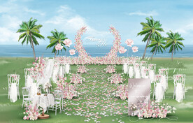 粉色婚礼仪式区