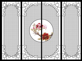 高清分层透明底推拉门打印图